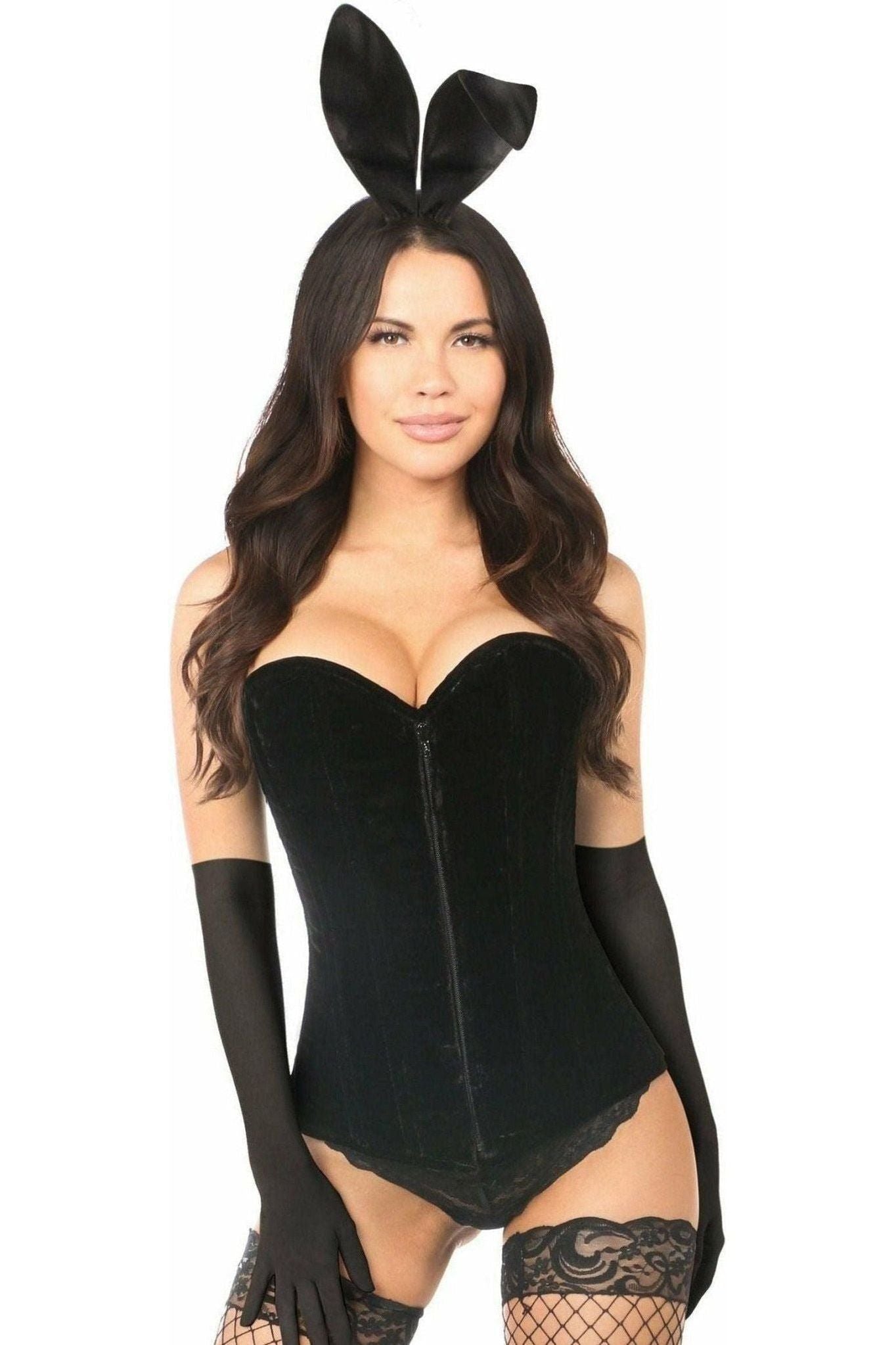 Lavish 4 PC Velvet Bunny Corset Costume