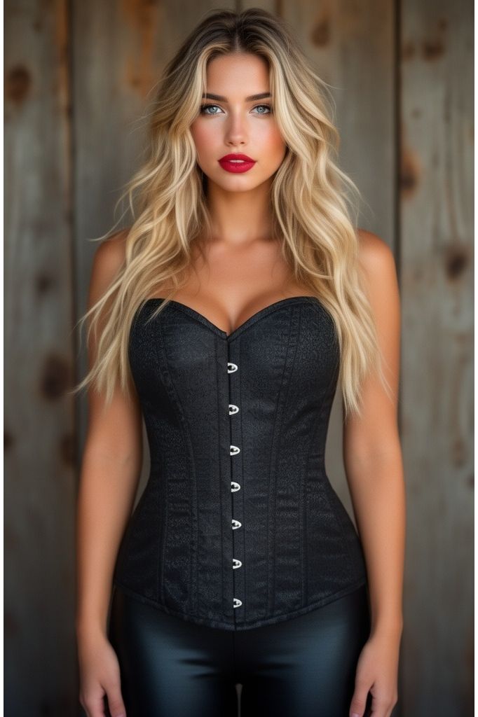 Lavish Black Brocade Corset