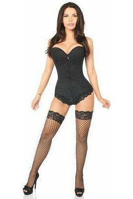 Lavish Black Cotton Overbust Corset