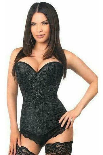 Lavish Black Glitter Side Zipper Corset