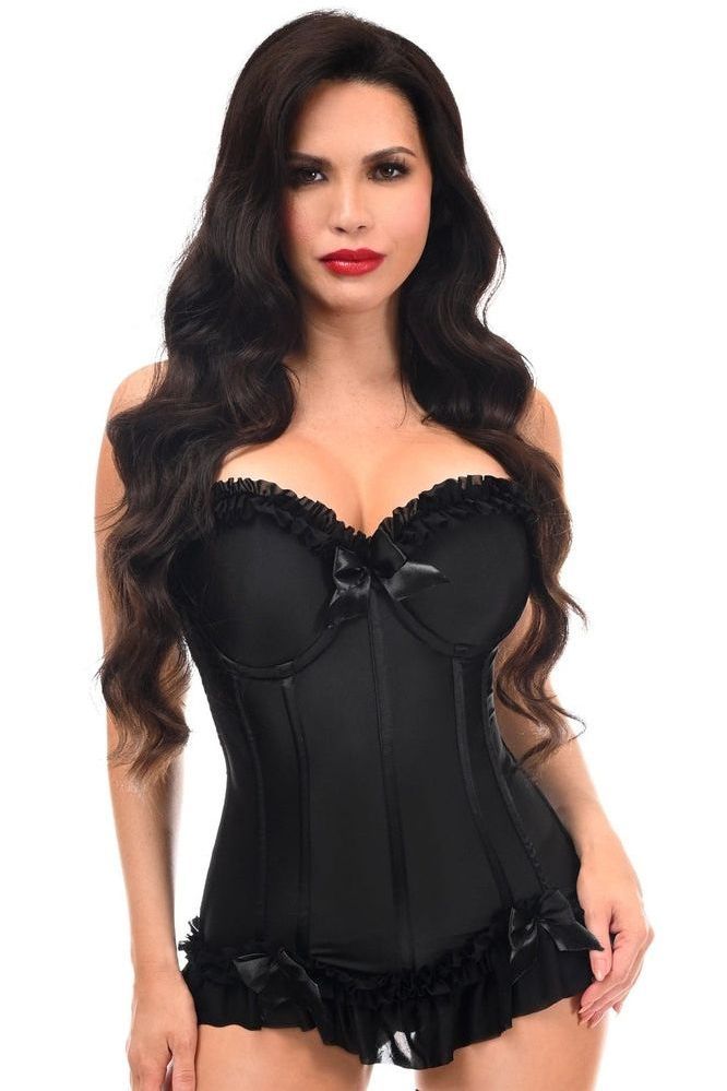 Lavish Black Lycra Hook & Eye Stretch Bustier Corset