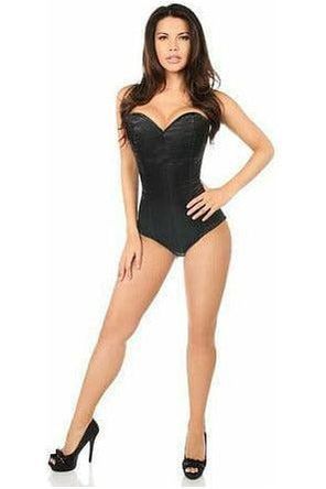 Lavish Black Satin Corset Romper