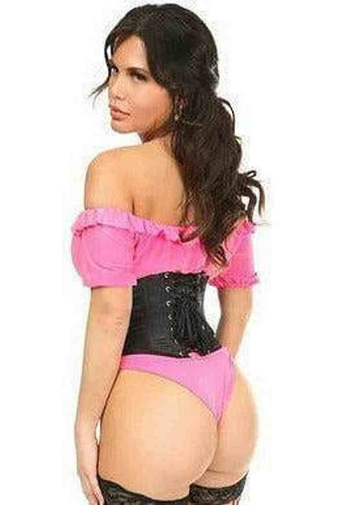 Lavish Black Satin Mini Cincher
