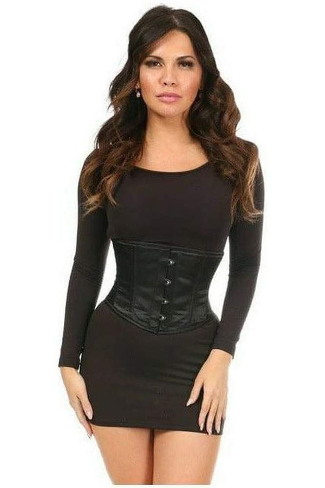 Lavish Black Satin Mini Cincher