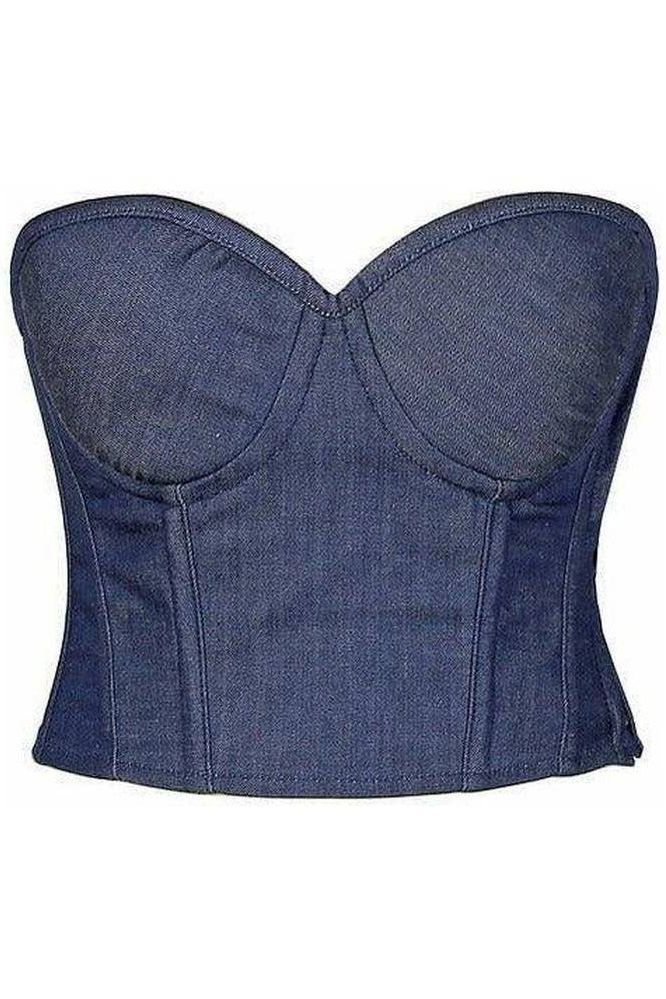 Lavish Blue Denim Underwire Bustier