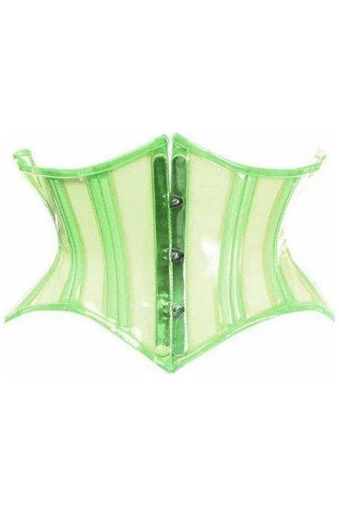 Lavish Clear Green Curvy Cut Mini Cincher Corset