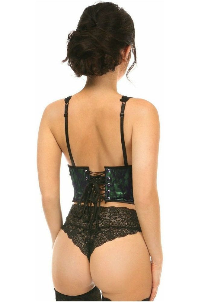 Lavish Green w/Black Lace Overlay Open Cup Waist Cincher