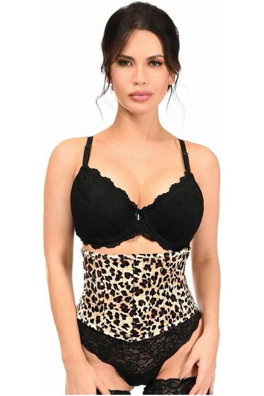 Lavish Leopard Velvet Mini Cincher Corset