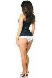 Lavish Navy Blue Lace Overbust Corset w/Zipper