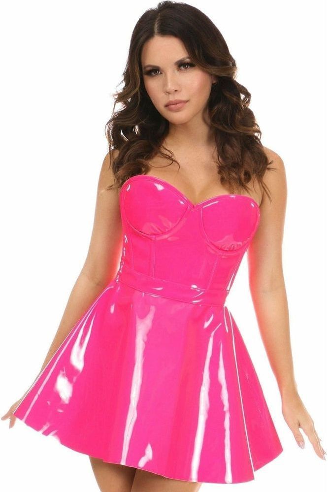 Lavish Pink Patent PVC Underwire Bustier