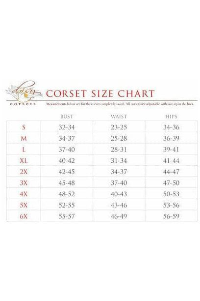Lavish Rainbow Hearts Print Satin Mini Cincher Corset