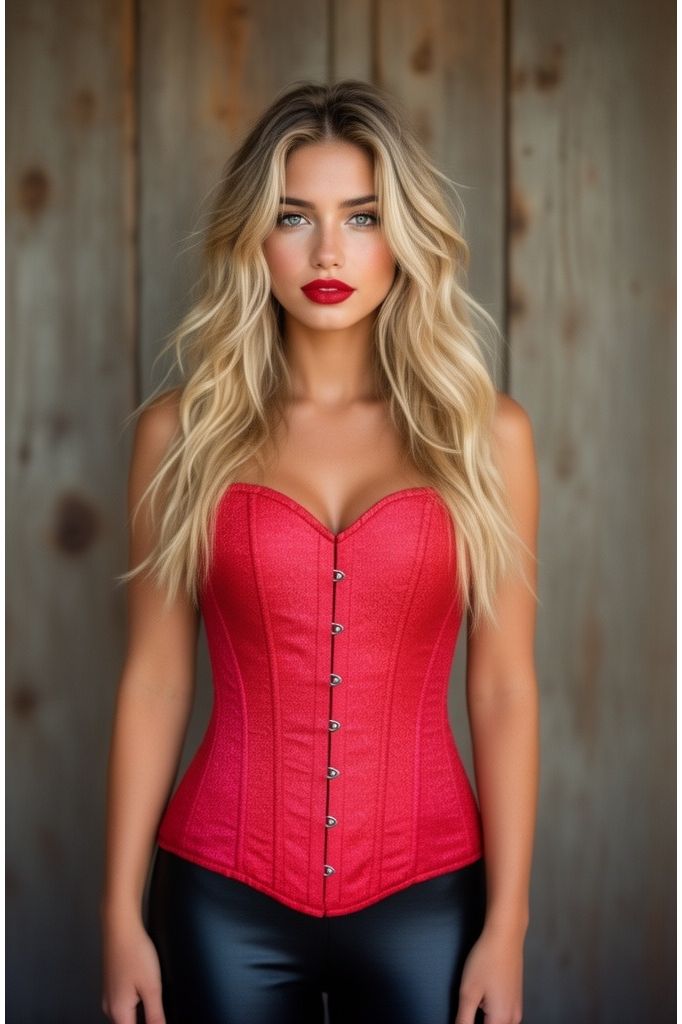 Lavish Red Brocade Corset