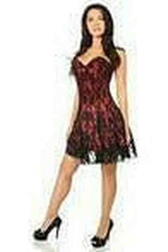 Lavish Red Lace Corset Dress