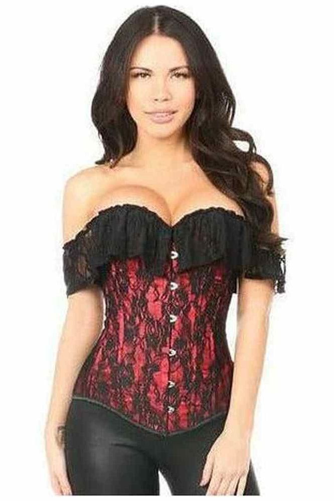 Lavish Red Lace Off-The-Shoulder Corset