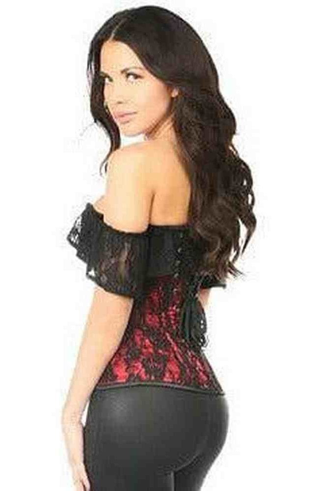 Lavish Red Lace Off-The-Shoulder Corset