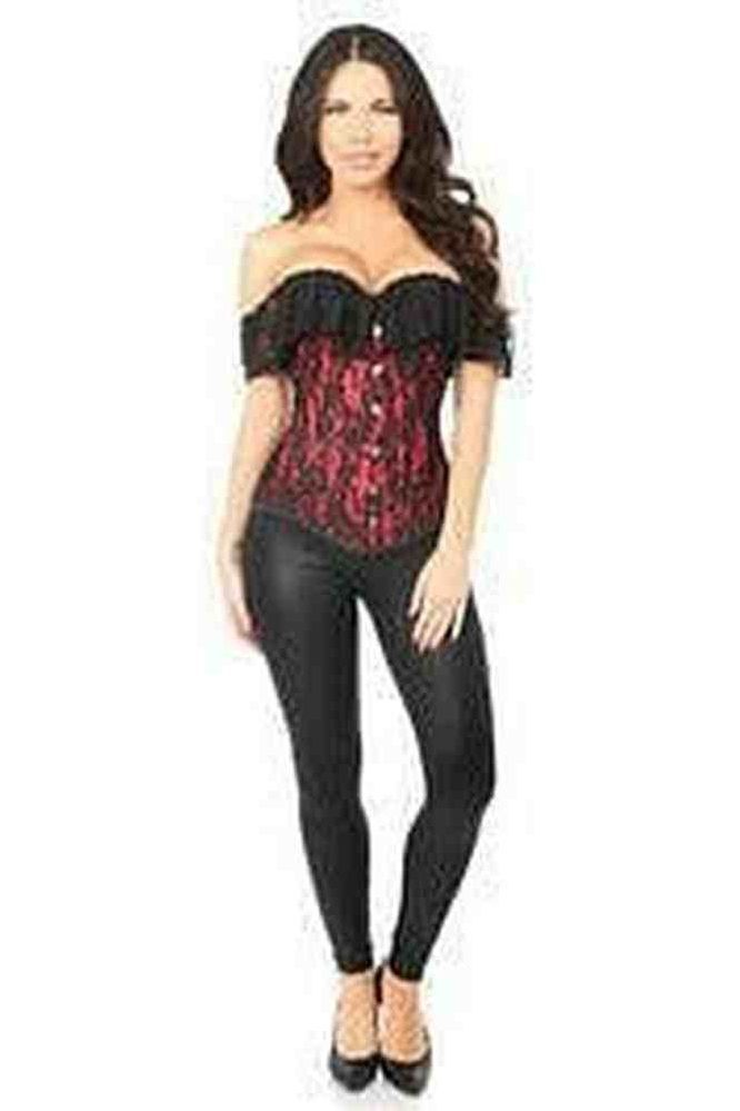 Lavish Red Lace Off-The-Shoulder Corset