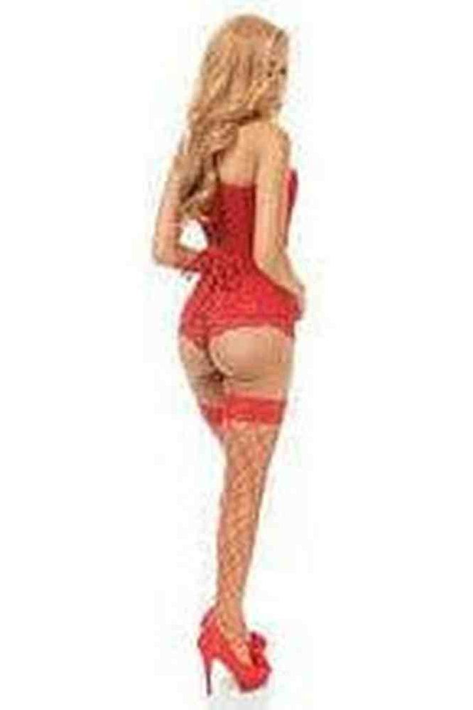 Lavish Red Lace Overbust Corset 