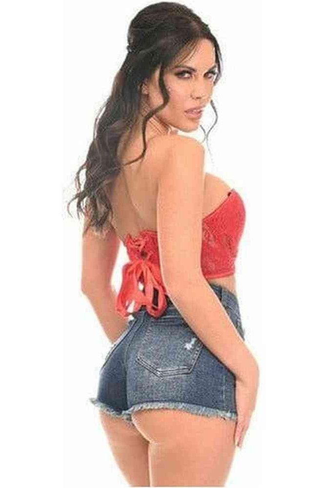 Lavish Red Lace Underwire Short Bustier