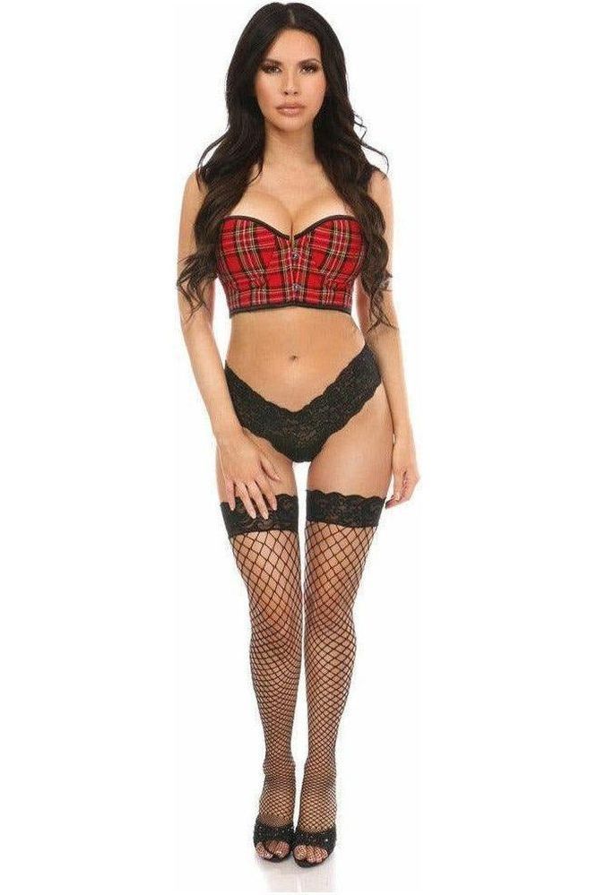 Lavish Red Plaid Underwire Short Bustier