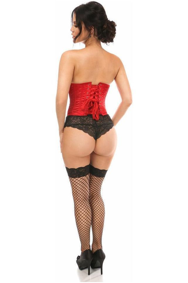 Lavish Red Satin Open Bust Underwire Short Underbust Corset