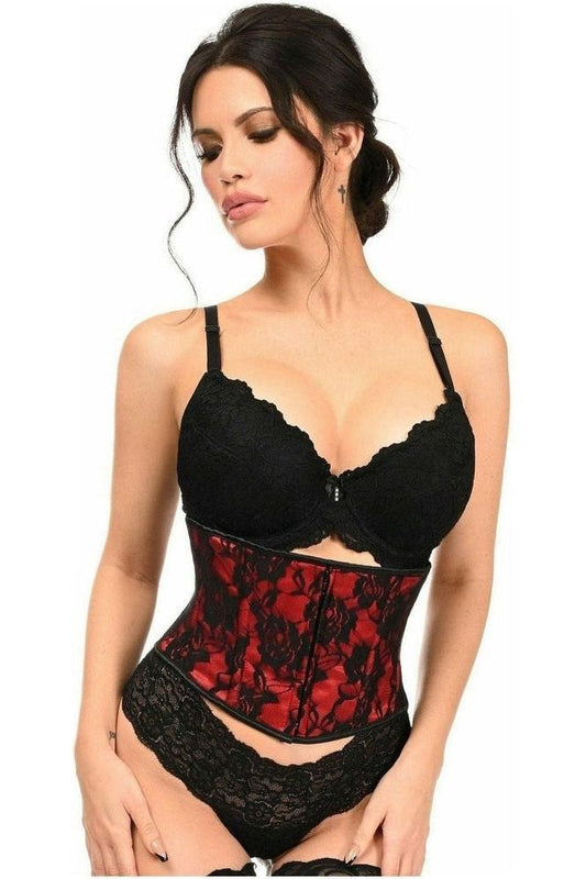 Lavish Red w/Black Lace Overlay Mini Cincher