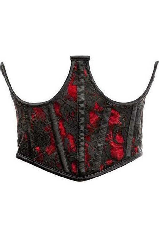 Lavish Red w/Black Lace Overlay Open Cup Waist Cincher