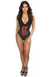 Lavish Wet Look Faux Leather Lace-Up Under Bust Corset