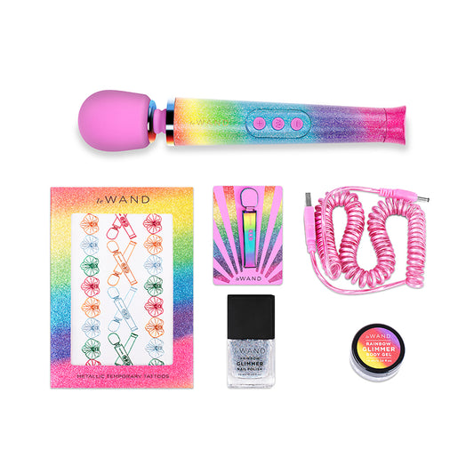 Le Wand All That Glimmers Rainbow Ombre 7-Piece Collection Special Edition Petite Rechargeable Vibrating Massager-Pinkfoxxx