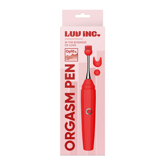 Luv Inc Op10 Orgasm Pen Rechargeable Pinpoint Vibrator with 3 Attachments-Pinkfoxxx