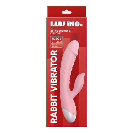 Luv Inc Rv20 Rabbit Vibrator Rechargeable Silicone Dual Stimulator Pink-Pinkfoxxx