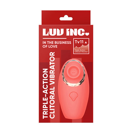 Luv Inc Tv11 Triple-Action Clitoral Vibrator Rechargeable Silicone 3-in-1 Stimulator-Pinkfoxxx