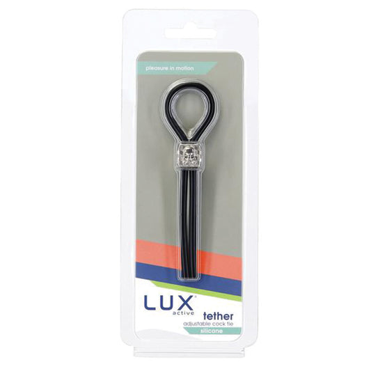 Lux Active Tether Adjustable Cock Tie Silicone Black Lasso/Bolo-Pinkfoxxx
