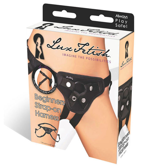 Lux Fetish Beginners Strap-On Harness Black-Pinkfoxxx