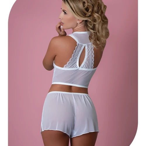 Love Mesh Tie Front Halter & Tap Pant