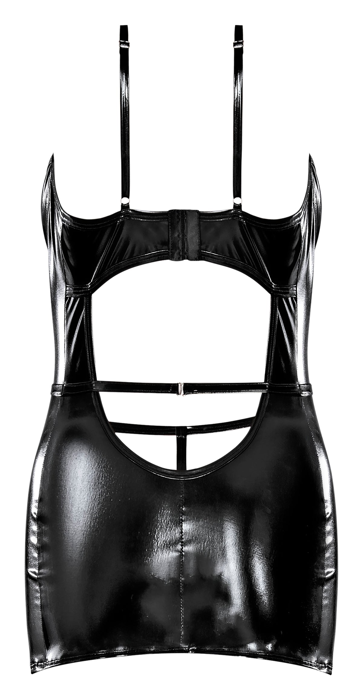 LIQUID ONYX CUT OUT MINI DRESS & G-SET BLACK L/XL