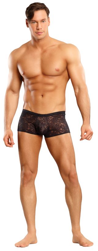 MINI SHORT STRETCH LACE BLACK MEDIUM - MP145162BKMD