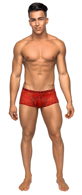 MINI SHORT STRETCH LACE LARGE RED - MP145162RELG