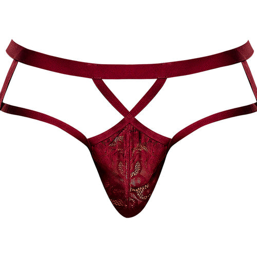 LUCIFER STRAPPY JOCK BURGUNDY L/XL - MP394289BNLX