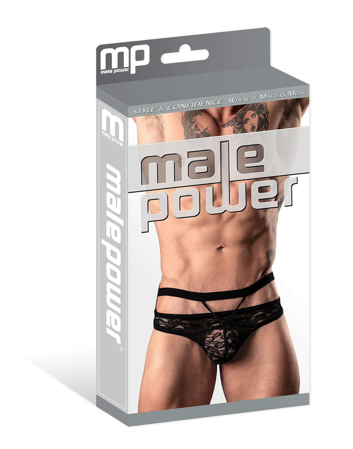 LUCIFER CUTOUT THONG BLACK L/XL - MP446289BKLX