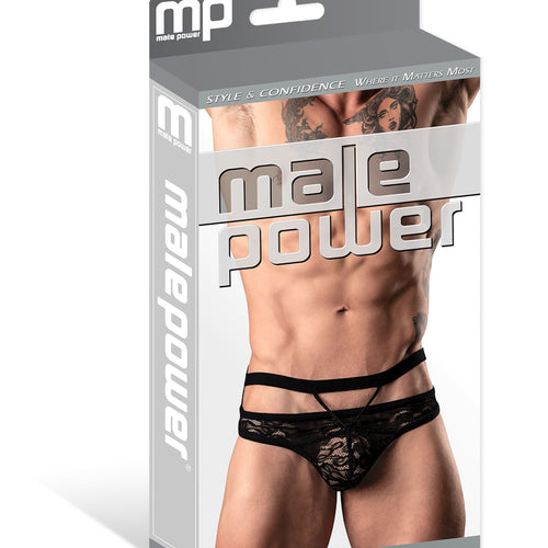 LUCIFER CUTOUT THONG BLACK L/XL - MP446289BKLX