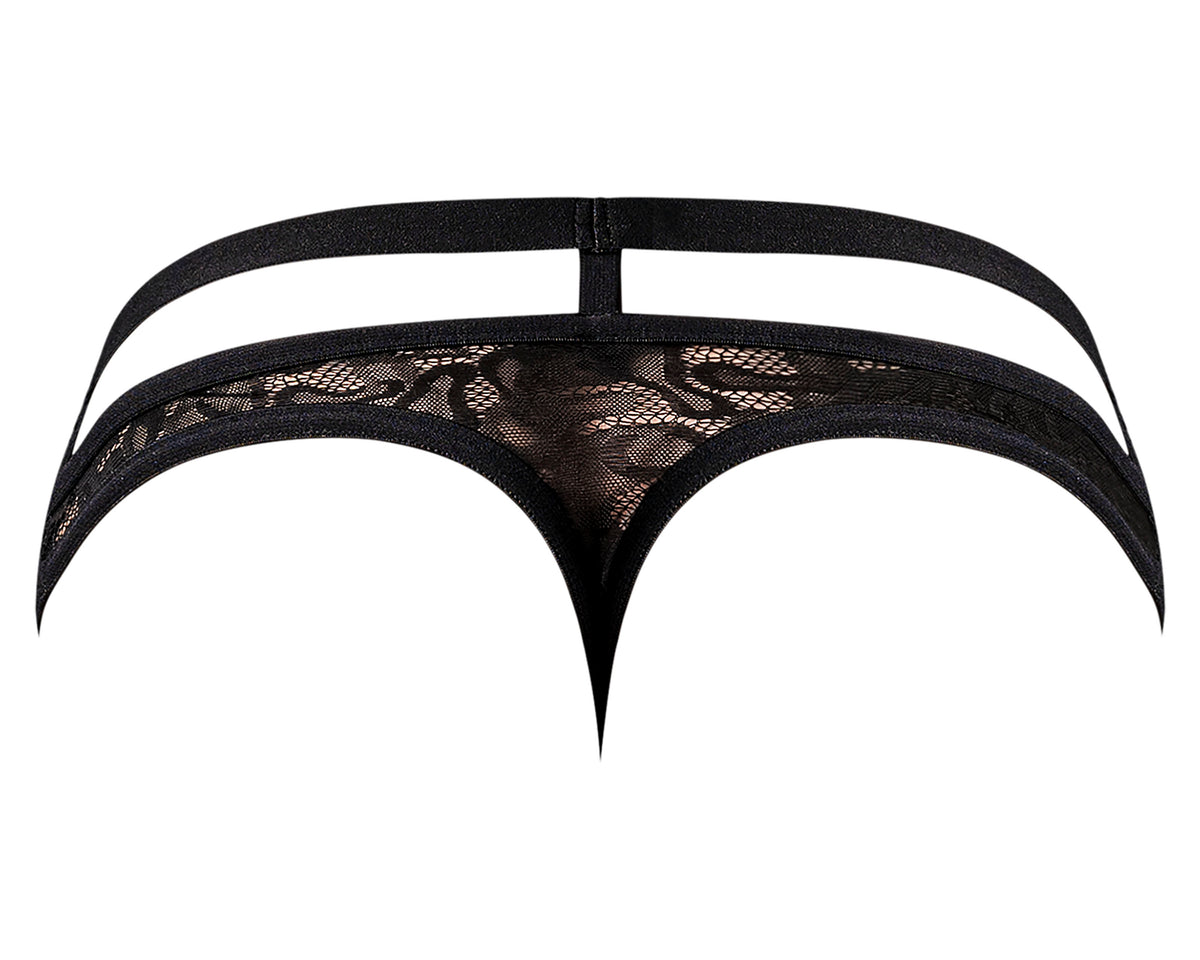 LUCIFER CUTOUT THONG BLACK S/M - MP446289BKSM