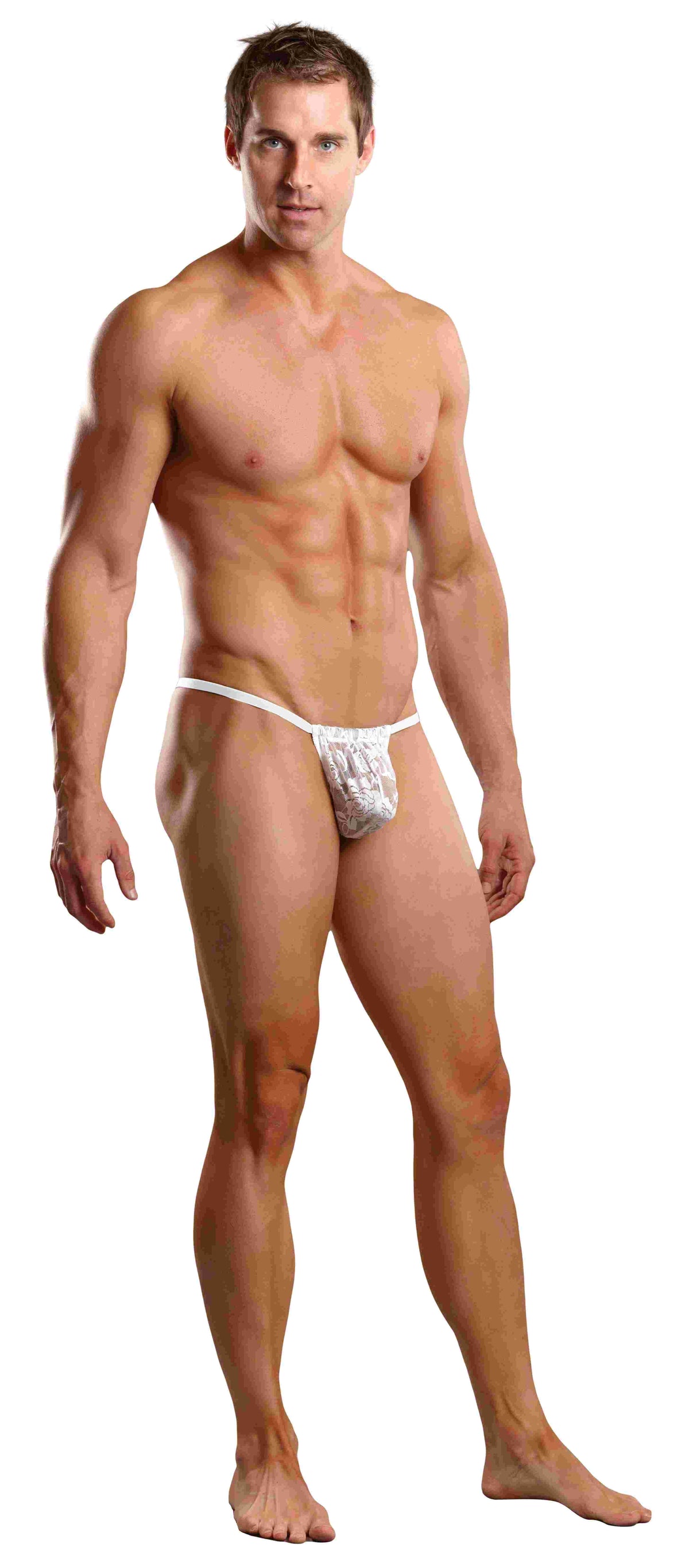 POSING STRAP STRETCH LACE WHITE O/S - MP450162WH1S