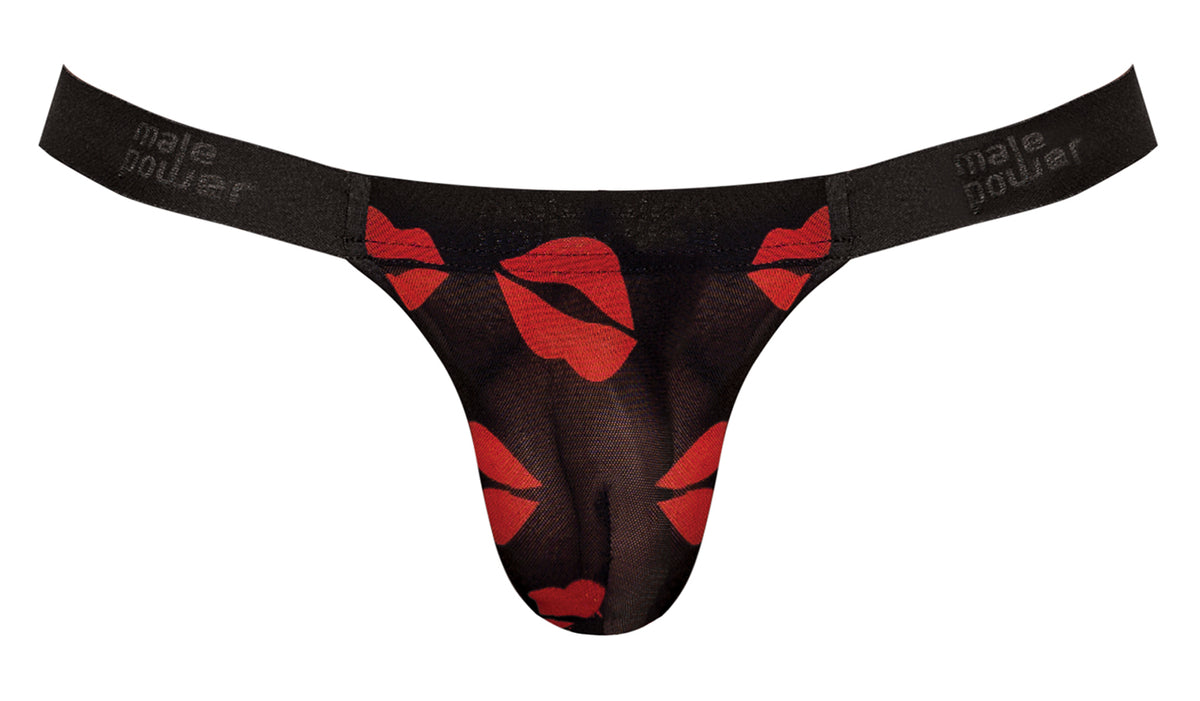 KISS ME MICRO THONG V LIPS PRINT S/M - MP454232BKSM