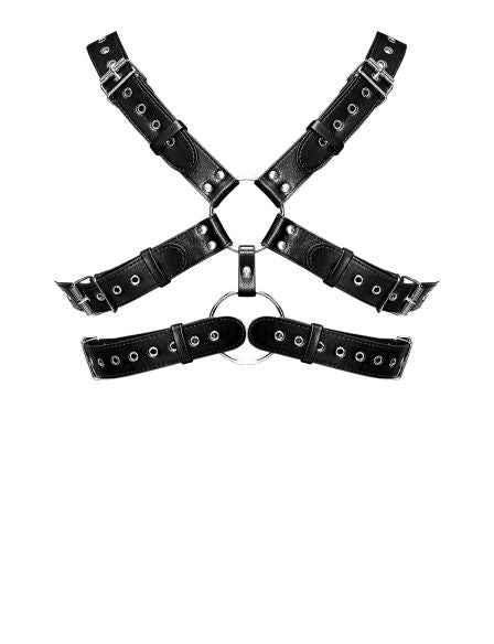 GEMINI LEATHER HARNESS BLACK O/S - MP591266BK1S