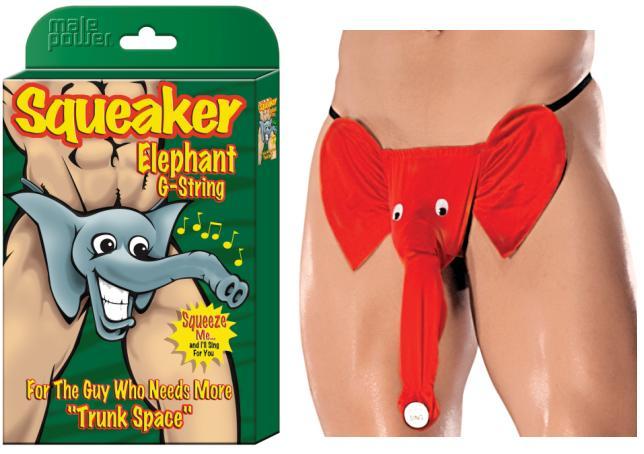 NOVELTY SQUEAKER ELEPHANT G-STRING O/S - MPPAK708