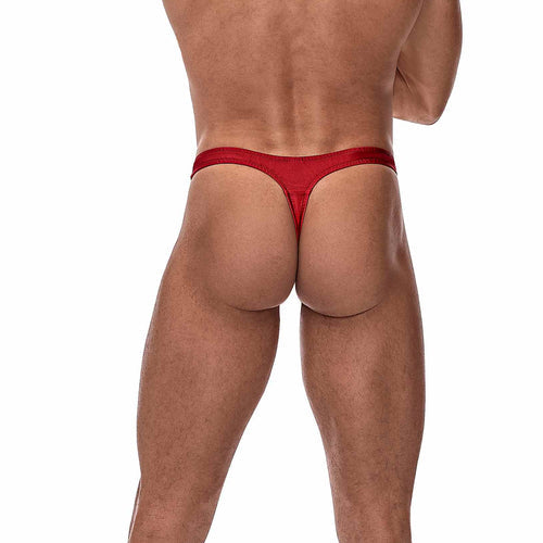 NYLON/SPANDEX PULL TAB THONG RED O/S - MPPAK834RE1S