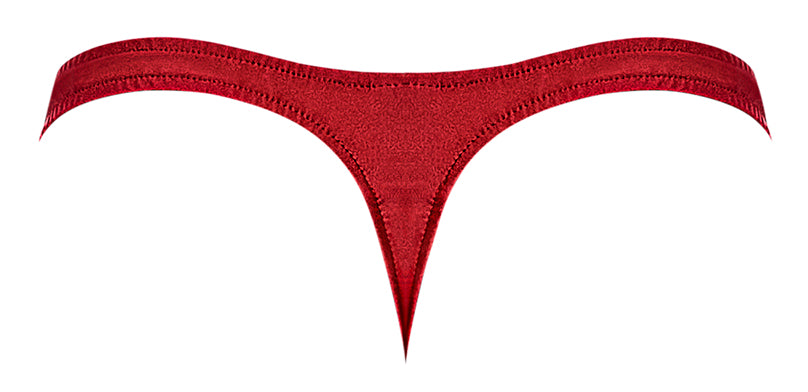 NYLON/SPANDEX PULL TAB THONG RED O/S - MPPAK834RE1S