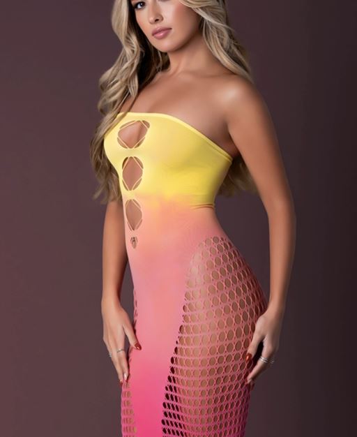 SEAMLESS GOWN OMBRE SUNSET O/S