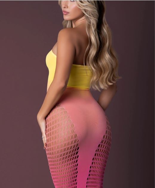 SEAMLESS GOWN OMBRE SUNSET O/S