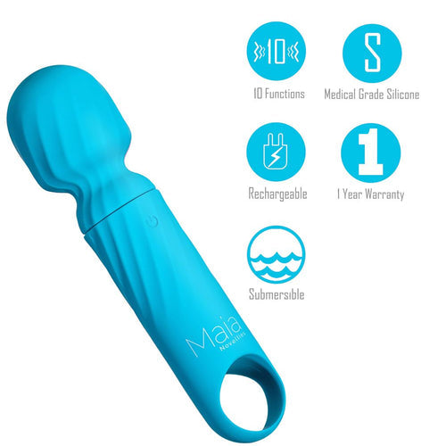 DOLLY BLUE SILICONE MINI WAND RECHARGEABLE - MTAF004B4